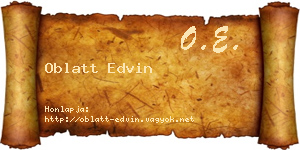 Oblatt Edvin névjegykártya